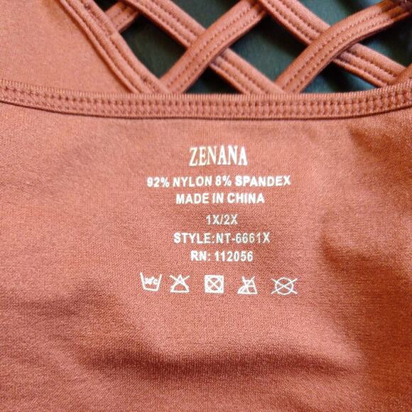 2X/3X Sage Green Front V Lattice Bralette + bra padding adjustable straps Zenana - Picture 13 of 16